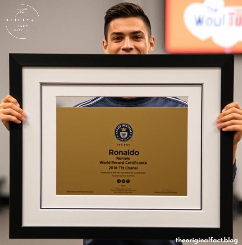 Ai Generated image of Cristiano Ronaldo holding Certificate