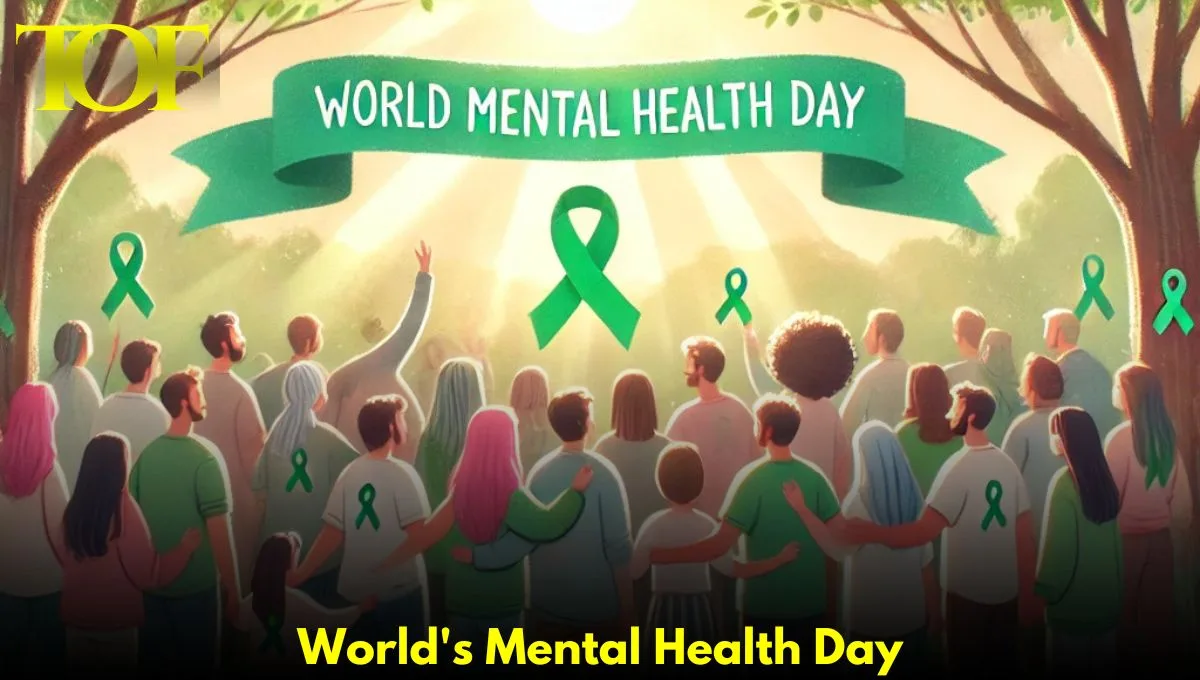 Image with Peoples and Text Showing Worlds Mental Health