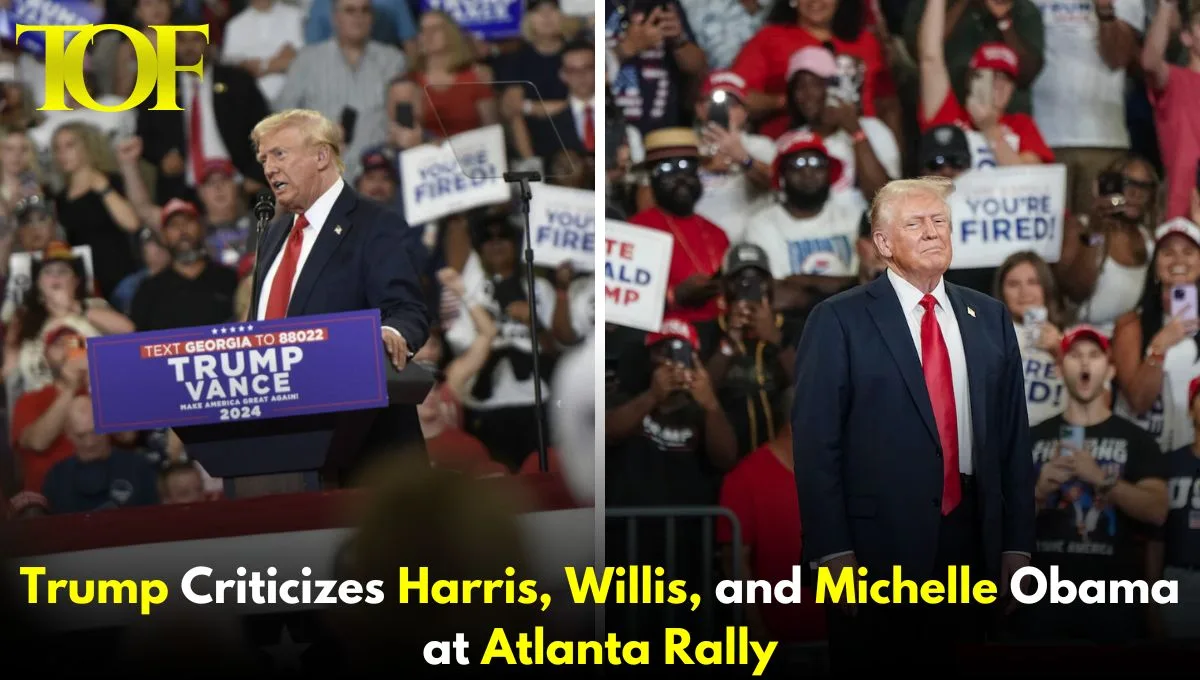 Images of Donald Trump at atlanta Rally