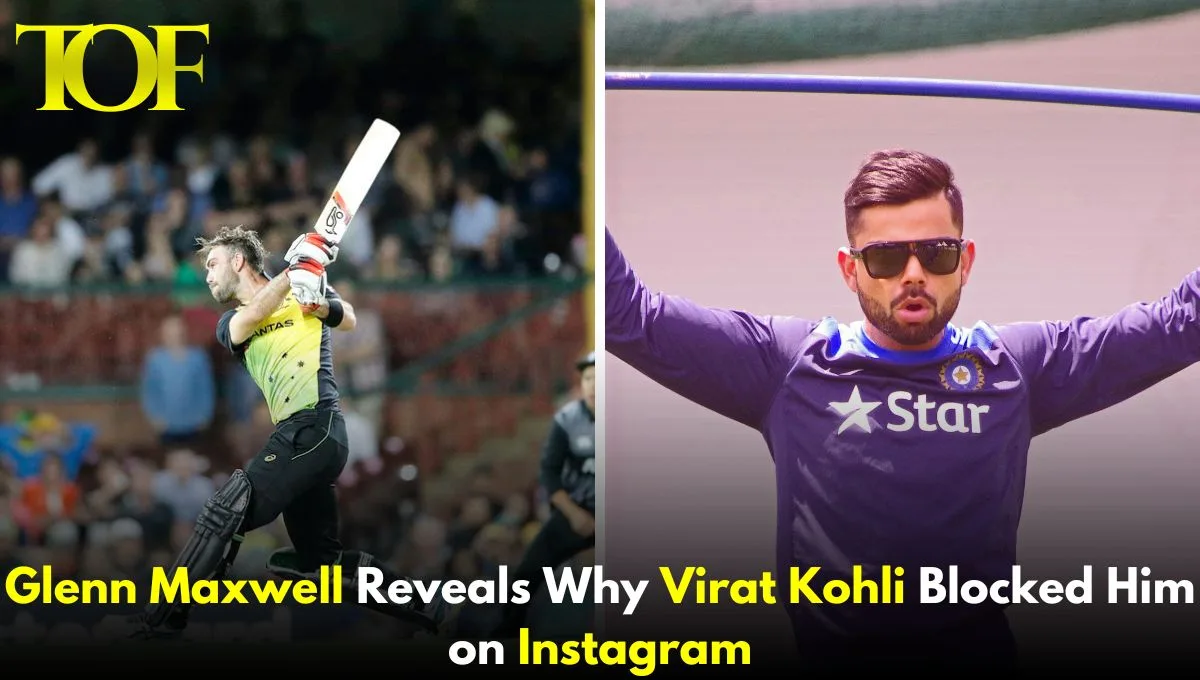 Images of Glen Maxwell and Virat Kohli