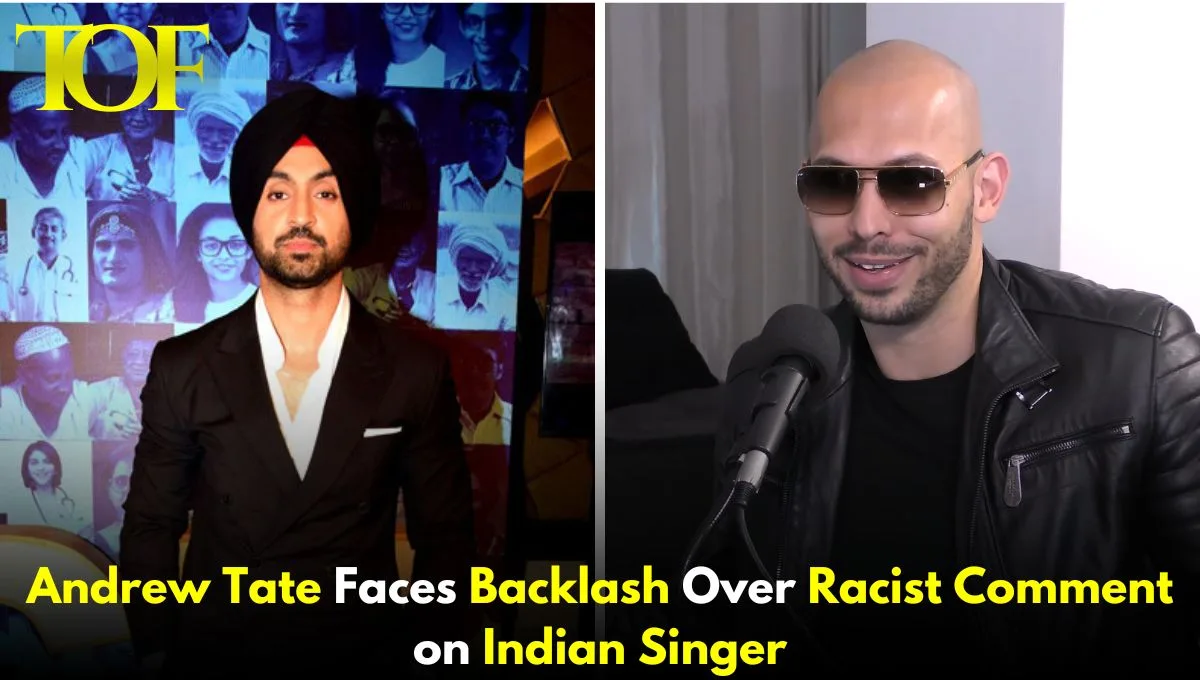 Images of Diljit Dosanjh and Andrew Tate