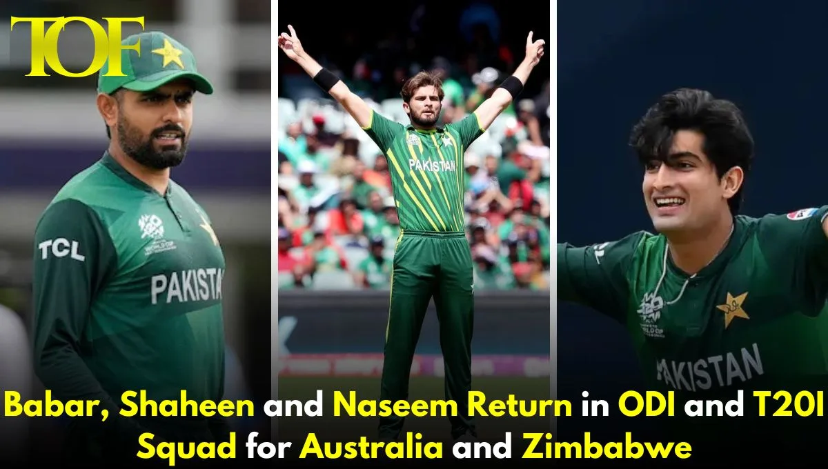 Images of Babar Azam, Shaheen Shah Afridi and Naseem Shah