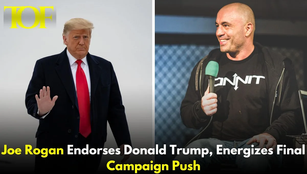 Images of Joe Rogan and Donald Trump