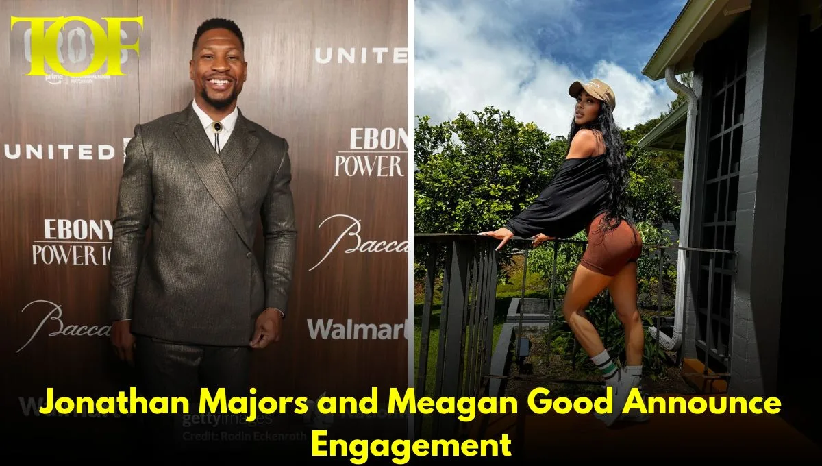 Images of Jonathan Majors and Meagan Good