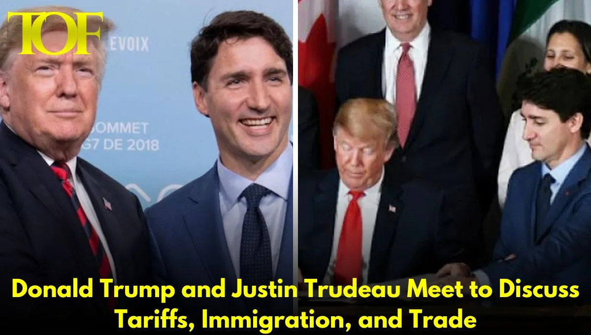 Images of Donald Trump and Justin Trudeau